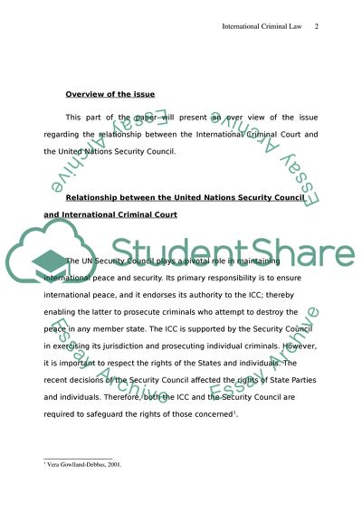 International Criminal Law and the UN Security Council