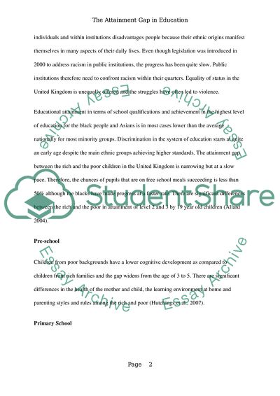 The Attainment Gap in Education