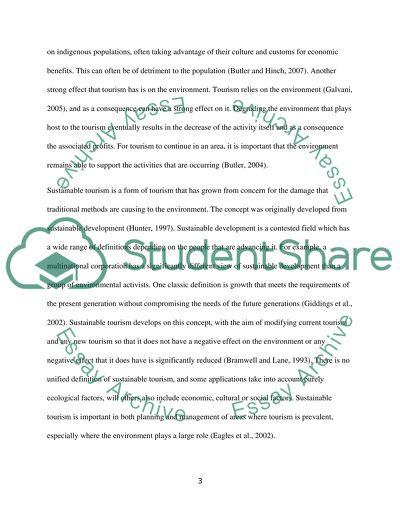 The Effectiveness and Use of Sustainable Tourism in the World