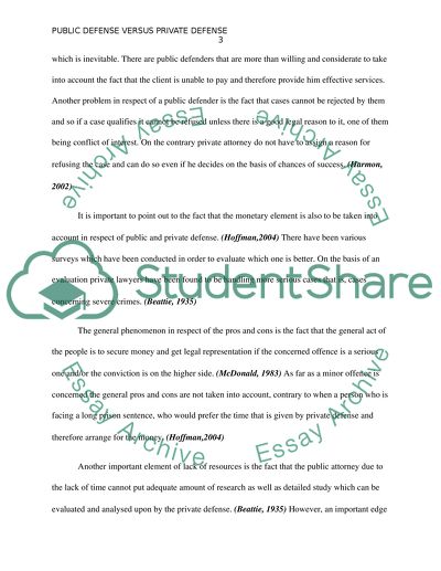 Public Defense v. Private Defense