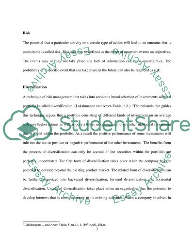 Theoretical Concepts Underpinning Portfolio Diversification