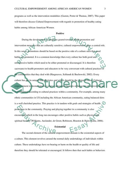 Cultural Empowerment Among African American Women