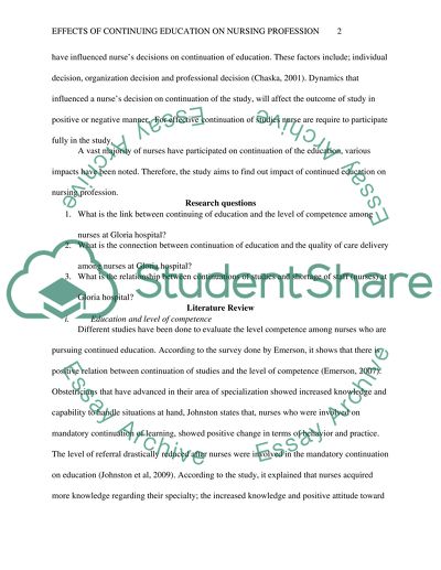 Effects of Continuing Education on Nursing Profession