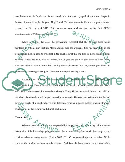 Legal Standings of Journalist Reports