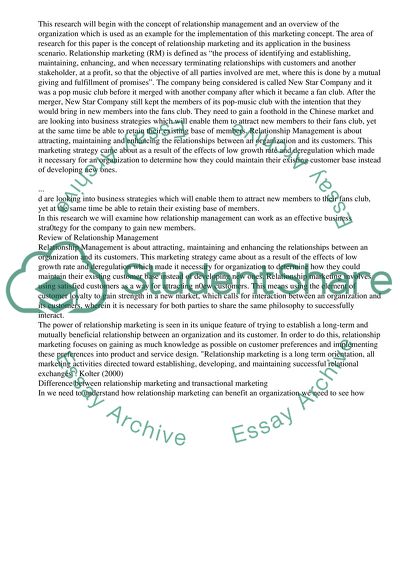 Relationship management as a means of developing competitive edge