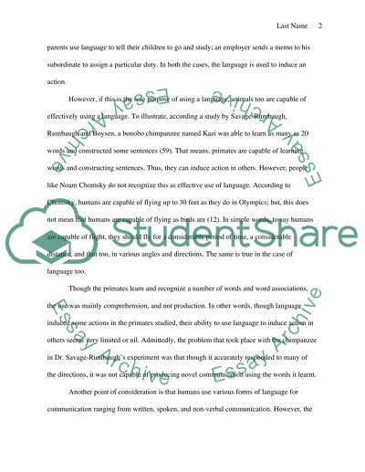 Are humans superior to animals on the basis of our sophisticated used of language