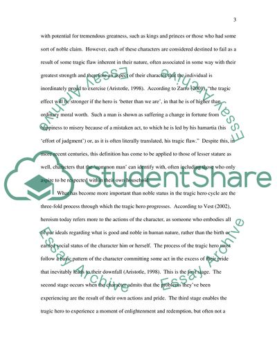 Discovering the Tragic Hero: Ancient and Modern