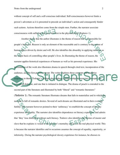 A Critique to Todorovs on the Notes from the Underground