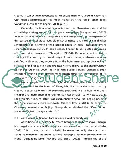 Branding Strategies - Shangri-la Hotel