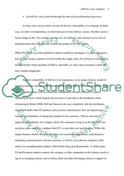 DELL Case Study Analysis (Marketing)