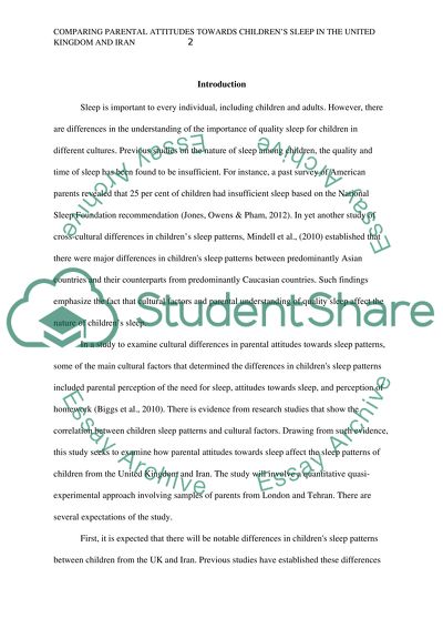 Parental Attitudes Towards Sleep of Children in the United Kingdom and Iran