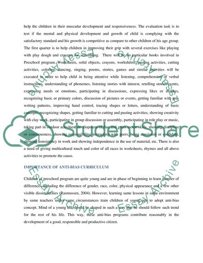 Multicultural and Anti-Bias Program for Preschool Age Children