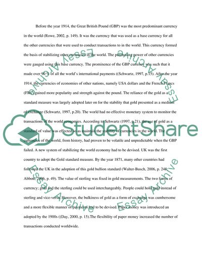 Rebuilding the Worlds Economy: The Gold Standard