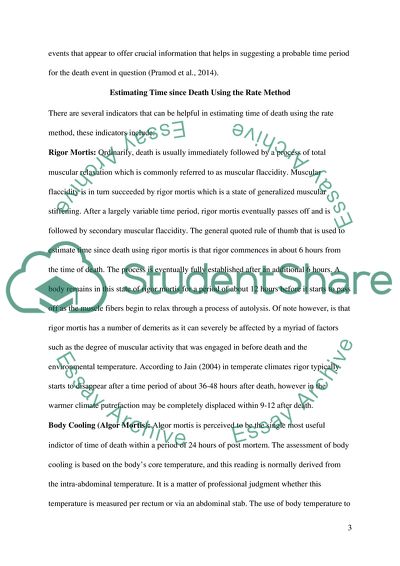 Methods used for the Estimation of the Time since Death