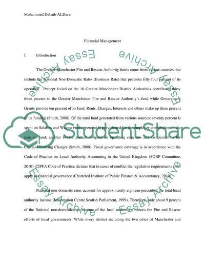 Financial Management: Greater Manchester Fire and Rescue Authority