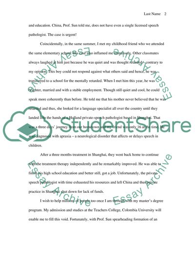 Gradschool application - personal statement