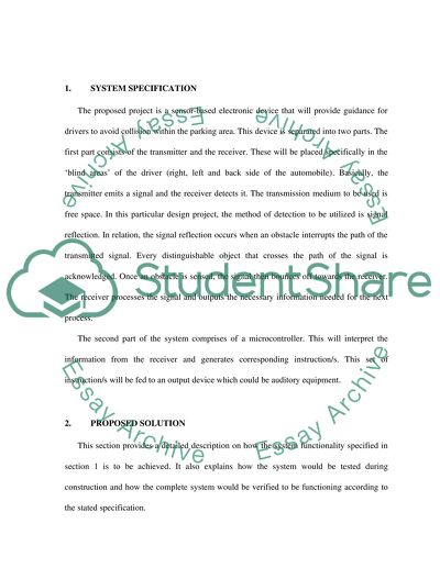 An automobile parking collision warning system