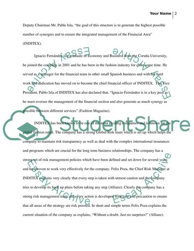 The Analysis of the Inditex