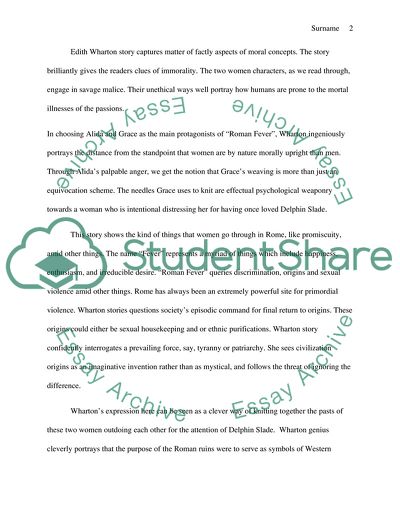 Reading Response to Whartons Roman Fever