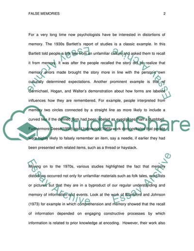 History of False Memories