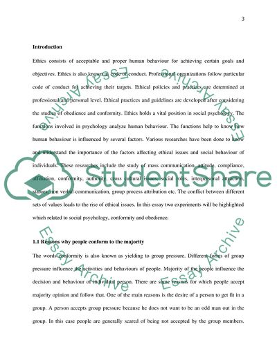 Reasons Why People Conform and Obey to the Majority