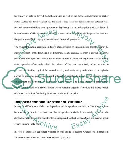 Research design: Oil and Democracy