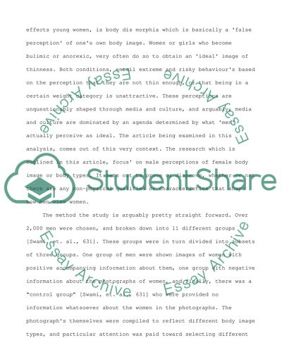 A Journal Article Summary and Analysis of a Sociology Article/Study