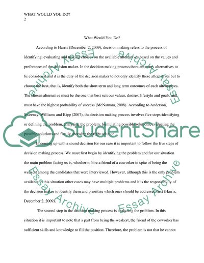 Problem solving and decision making