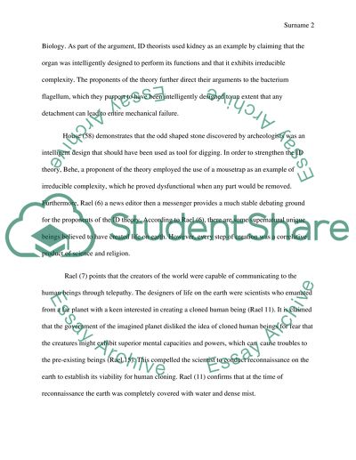 The Theory of Intelligent Design (ID)