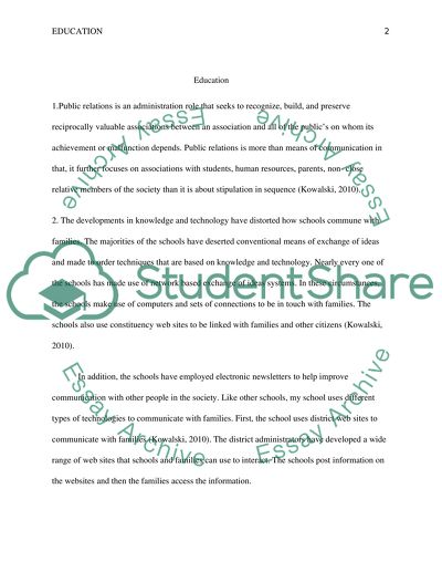 Public Relations in Education System