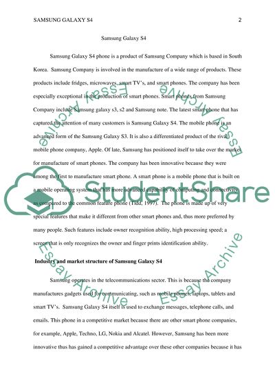 Industry and Market Structure of Samsung Galaxy S4