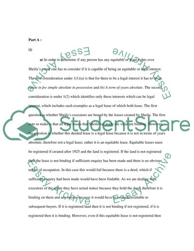 Importance of a Law of Property