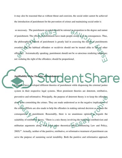 Theories of Sentencing and Punishment