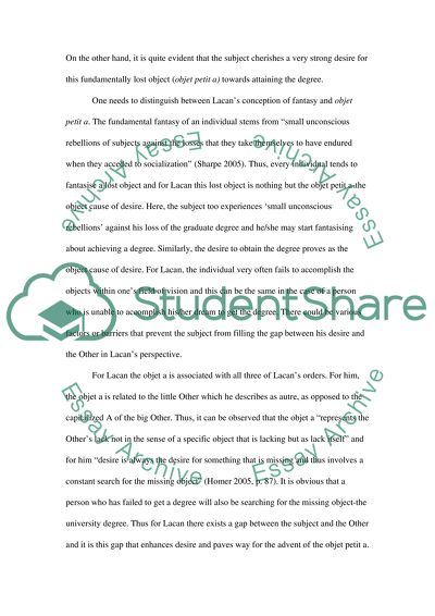 Is the desire to obtain a degree simply another example of objet petit a