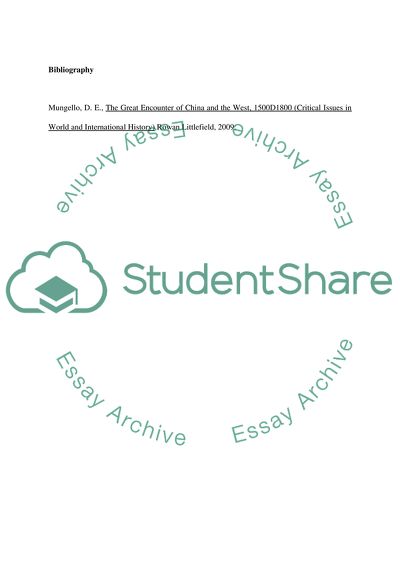 The Great Encounter of China and the West by D. E. Mungello