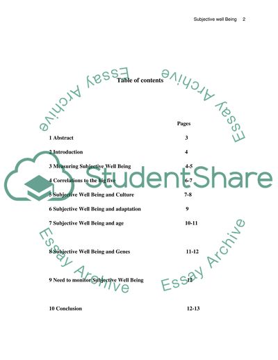 Life Satisfaction or Subjective Well Being