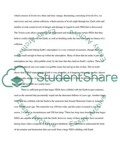 Possible Impacts of NEOs with Earth