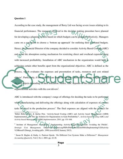 Berry Ltd Financial Management