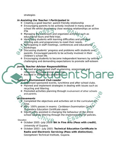 A Qualified Teacher for over Eight Years