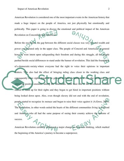 Impact of American Revolution