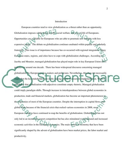 The Impact of Globalisation on the European Economy