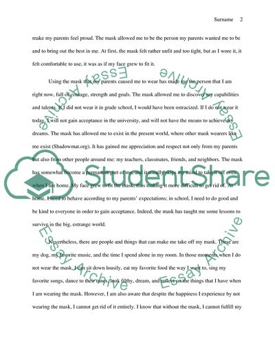 I wore a mask, and my face grew to fit it