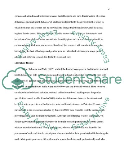 Gender differences and oral health behavior