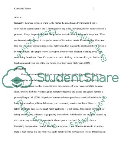 Research Proposal on Convicted Felons and Time in Prison