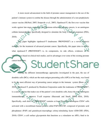 The New Advancement in Treatment of Prostate Cancer