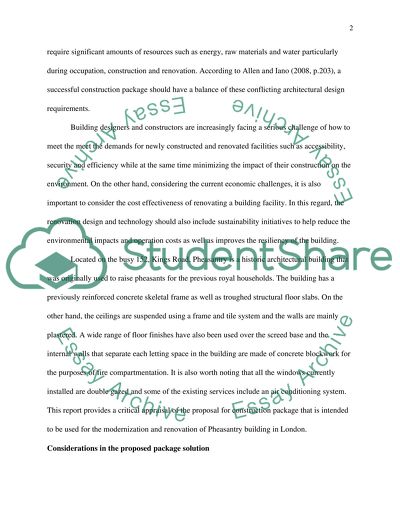 Technology and Design of the Pheasantry Building in London