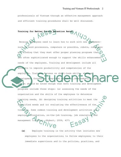 Training and Career Development Strategies Help to Solve IT Professional Retention in Vietnam