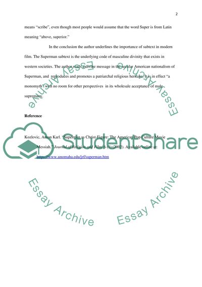 Superman as Christ Figure by Kozlovic