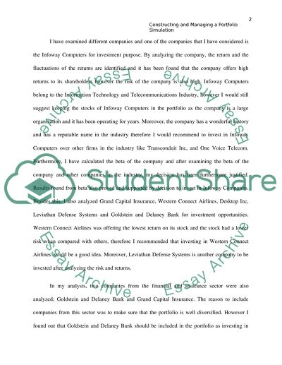 Risk Assessment and Return Memo