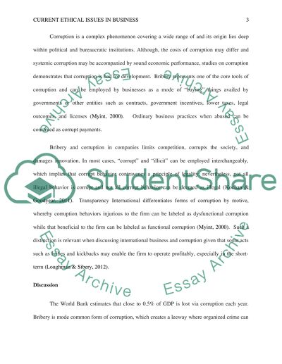 Current Ethical Issues in Business